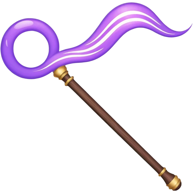 magic wand with purple magic wave emoji