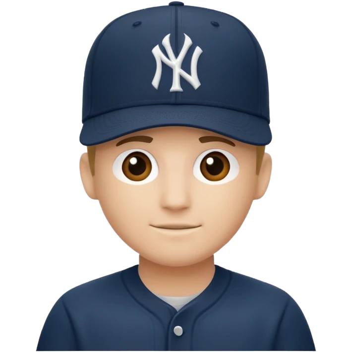 Brimless new york Yankee cap no face just cap emoji