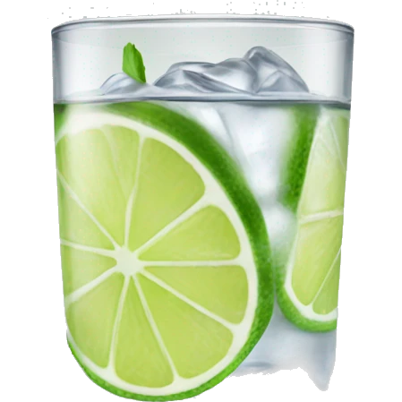 Vodka tonic with a lime emoji