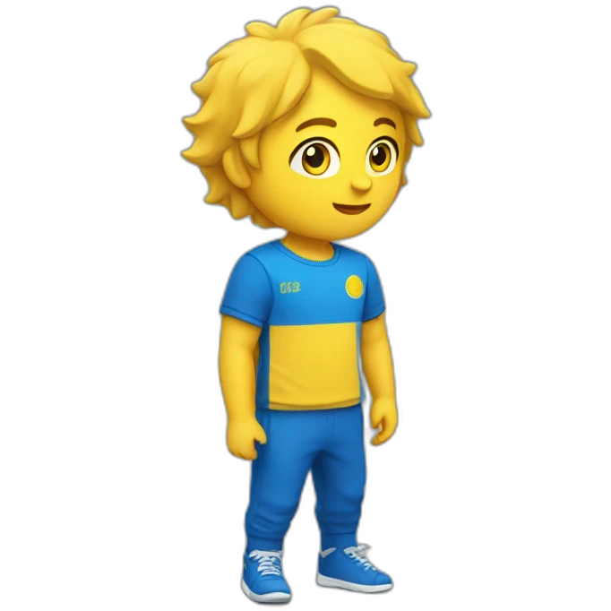 t-shirt sport With yellow and blue sleeves emoji