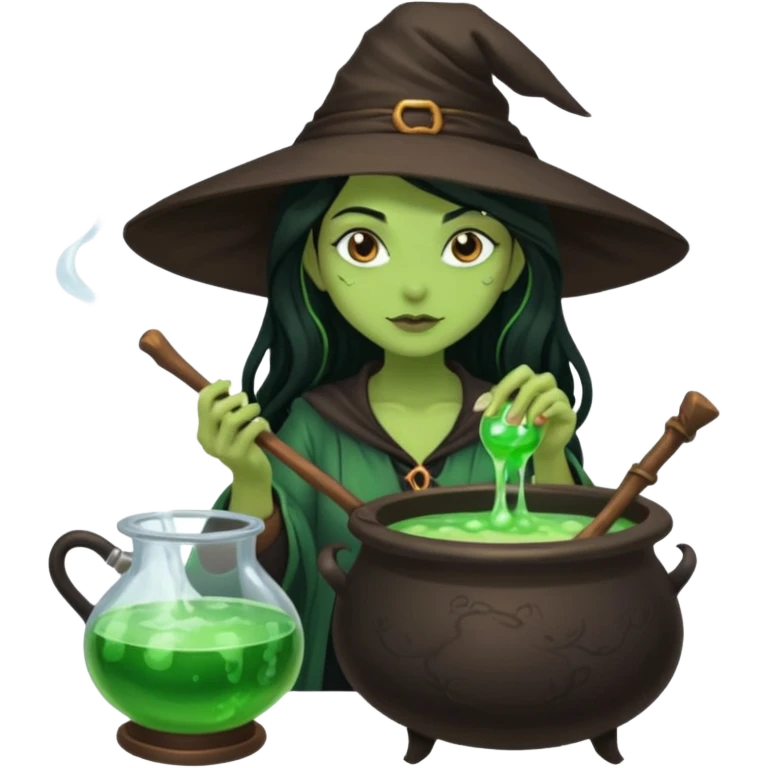 green witch cooking potion emoji