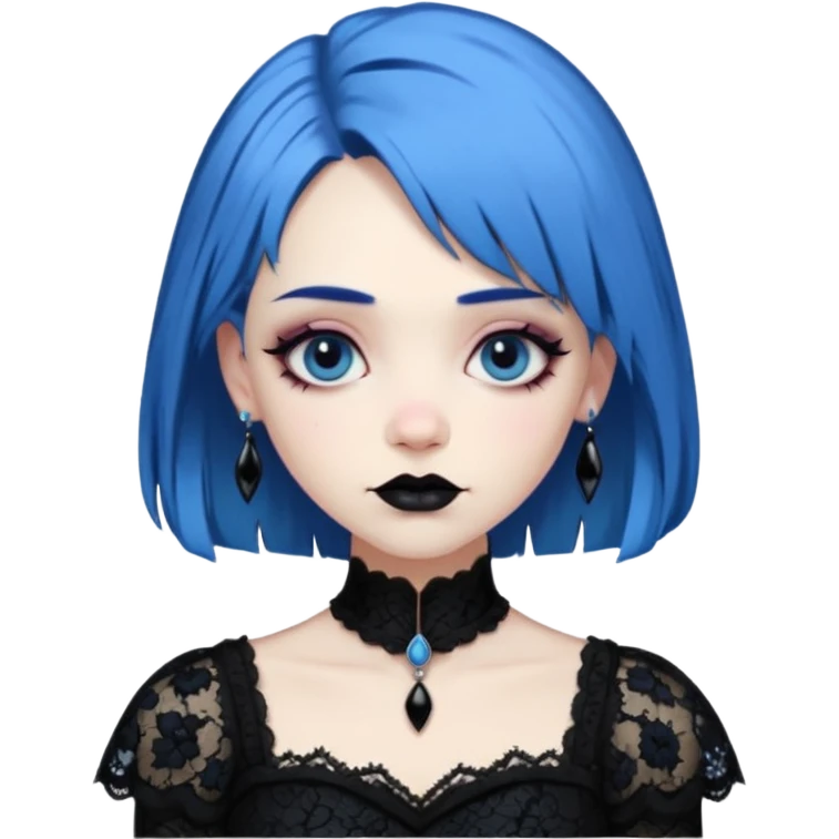 blue haired old goth princess emoji