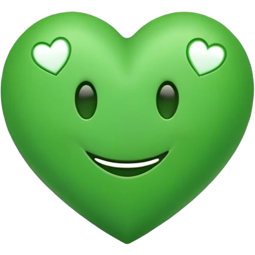 green smiley hugging a green heart emoji