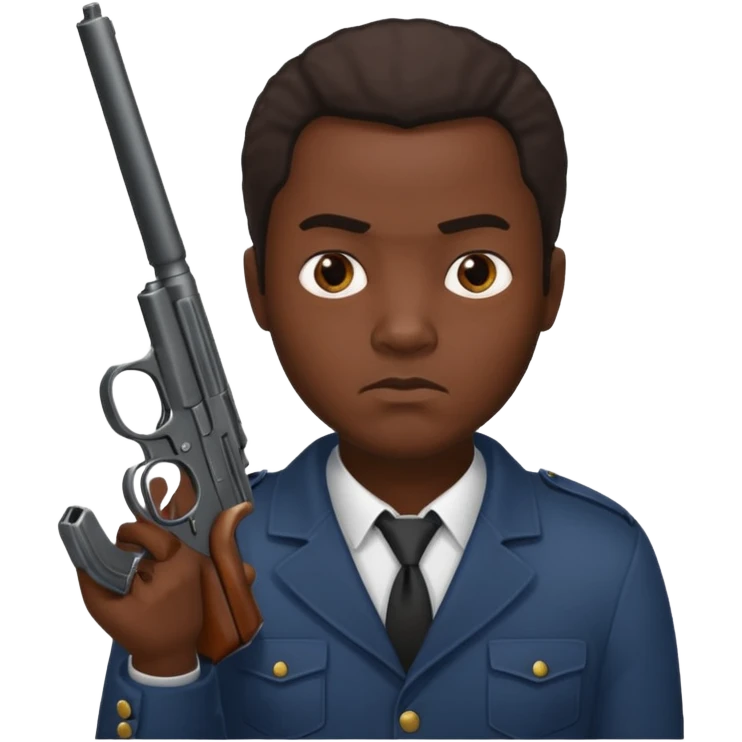African American gang member terrorist with a gun emoji