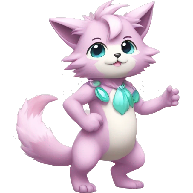 Anthro-Pastel-Fur-Sona-Chibi-Shiny-Fakémon full body emoji