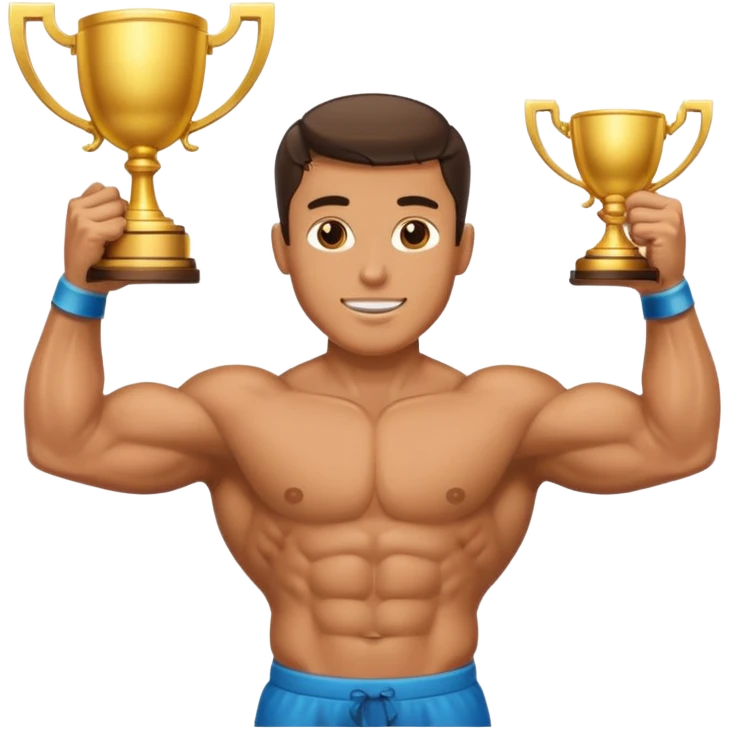 a man lifting trophy  emoji