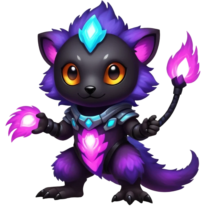 Epic Edgy Cute Colorful Vibrant Dark Nebula Modern Vernid-Protogen-creature-animal, full body emoji