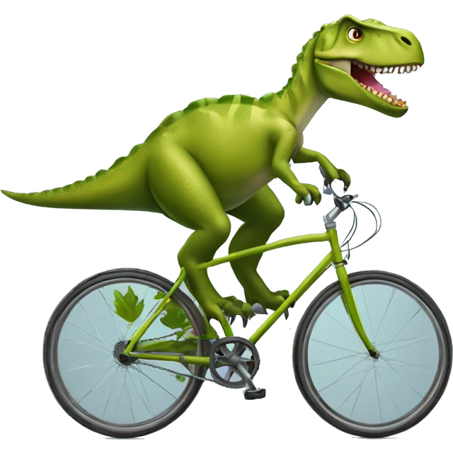 dinosaurio montando bicicleta  emoji