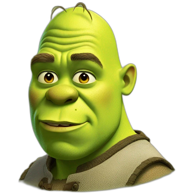 Shrek doing a side eye emoji