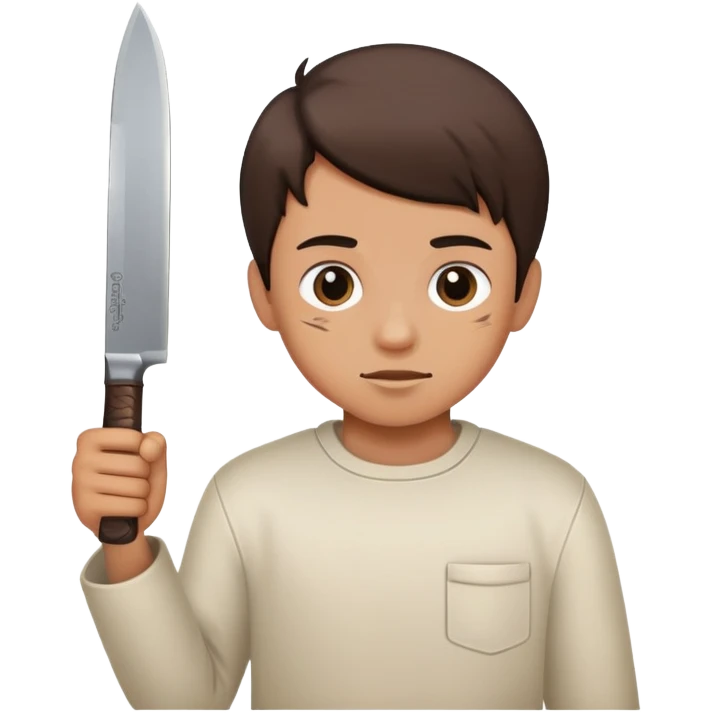 boy holding knife emoji