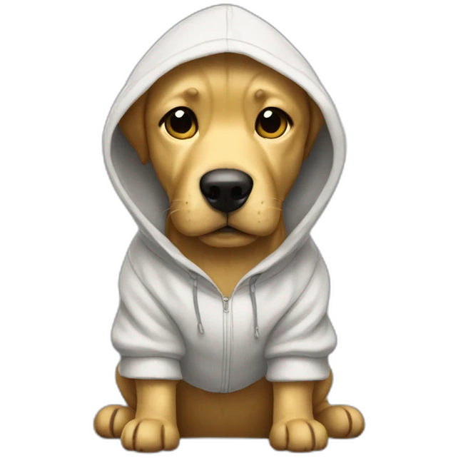 Golden Dog wearing a hoodie emoji