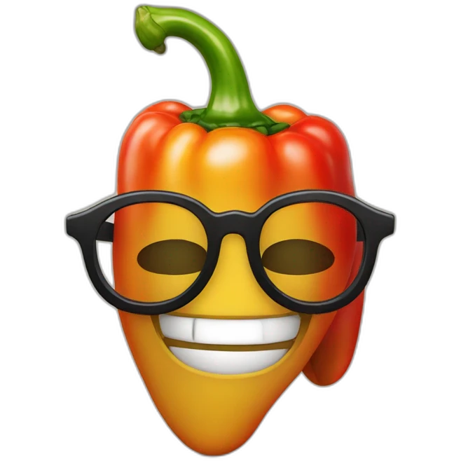 Pepper in black glasses emoji