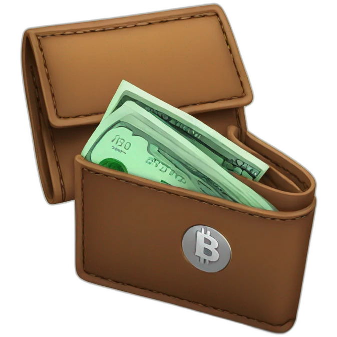 wallet with crypto emoji