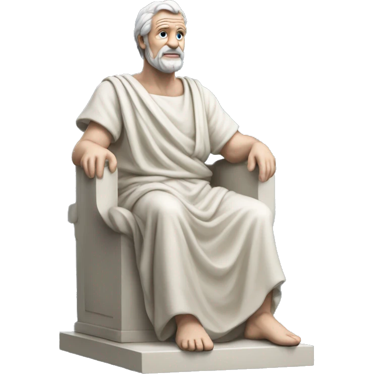 crea a seneca el filosofo como una estatua emoji