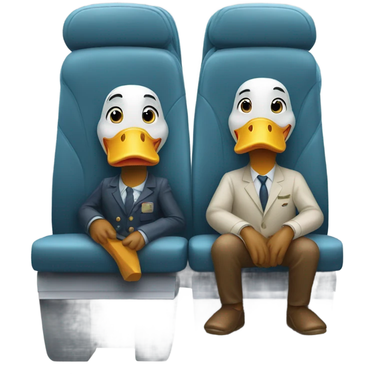 Two ducks on a plane emoji