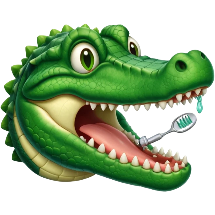 an alligator opening its mouth in a dentist's office emoji