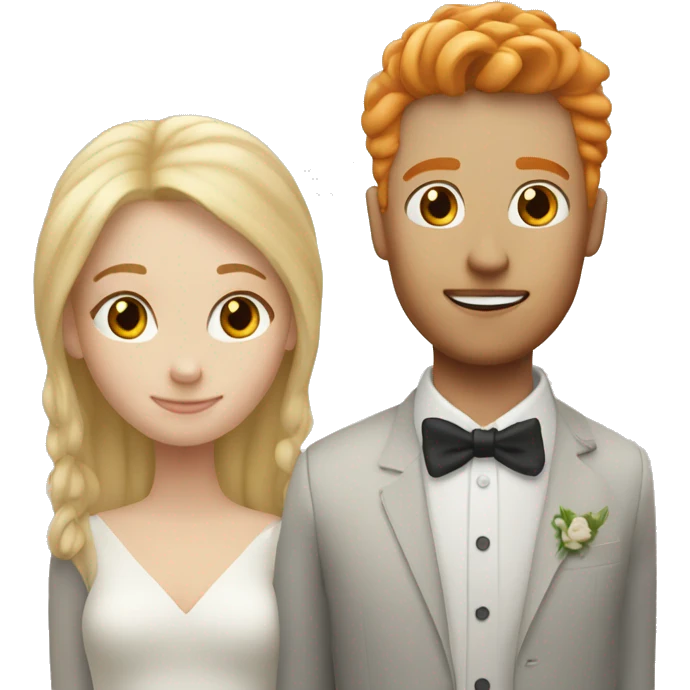 Blonde girl and ginger boy married emoji