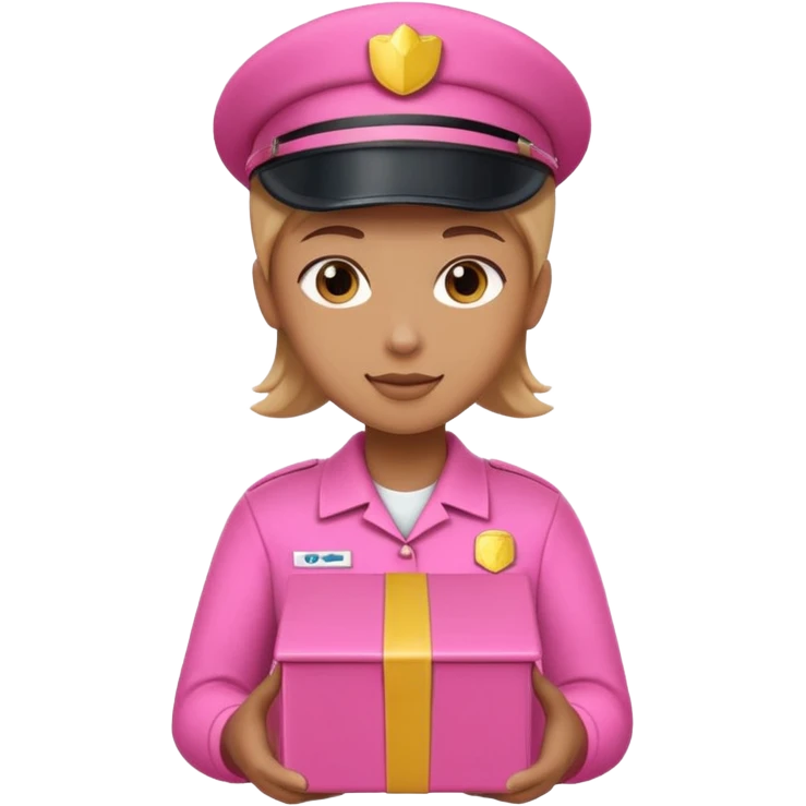 Repartidor con caja rosada emoji