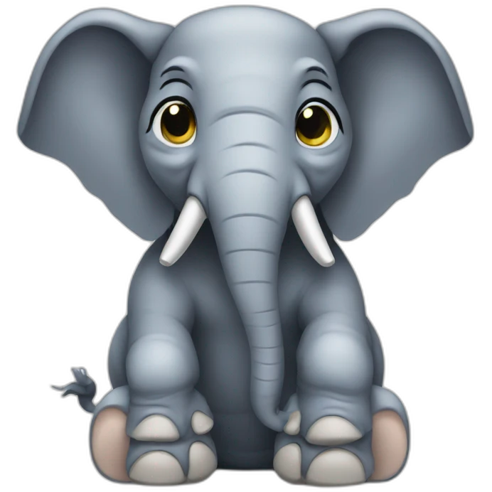 elephant geek mascot emoji