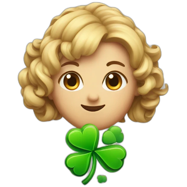 Curling and four-way clover emoji