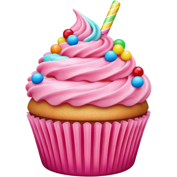 Cupcake with pink icing emoji