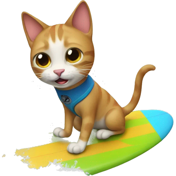 Surfing cat emoji