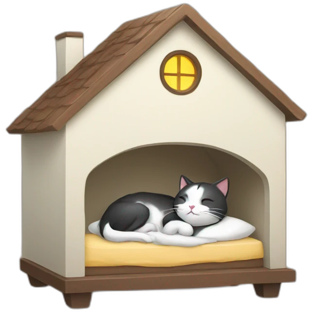 Cat inside house sleep emoji
