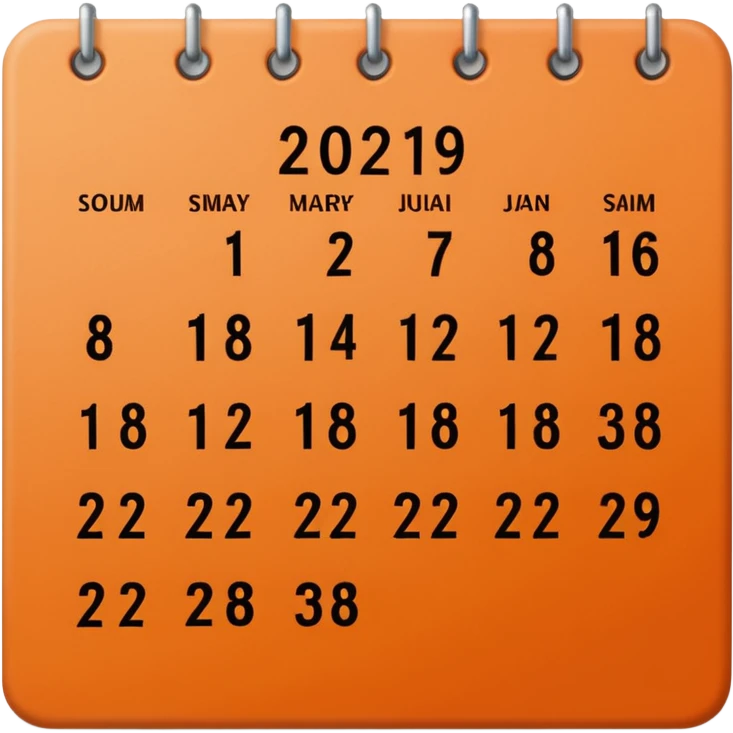 orange calendar emoji