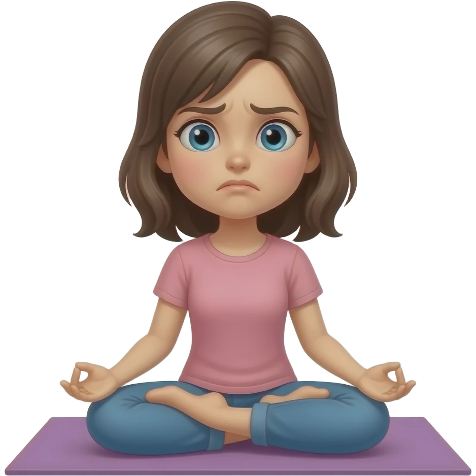 Девушка не может поймать дзен emoji