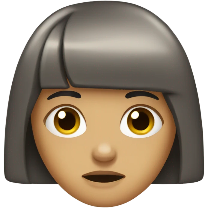 woman with bangs crying emoji