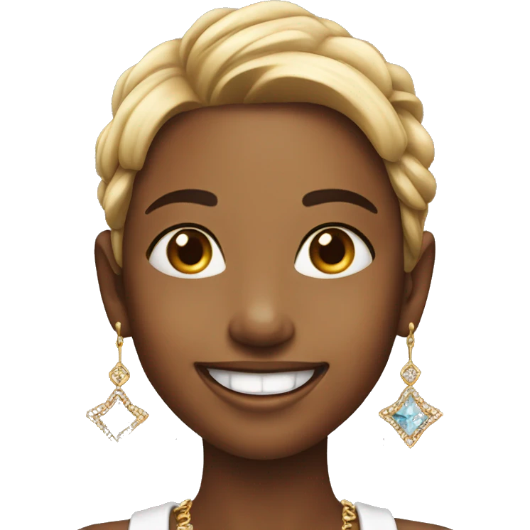 smiling girl with jewelry emoji