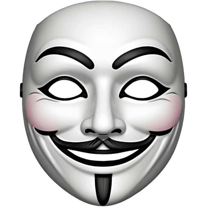 Black and white Guy fawkes mask emoji emoji