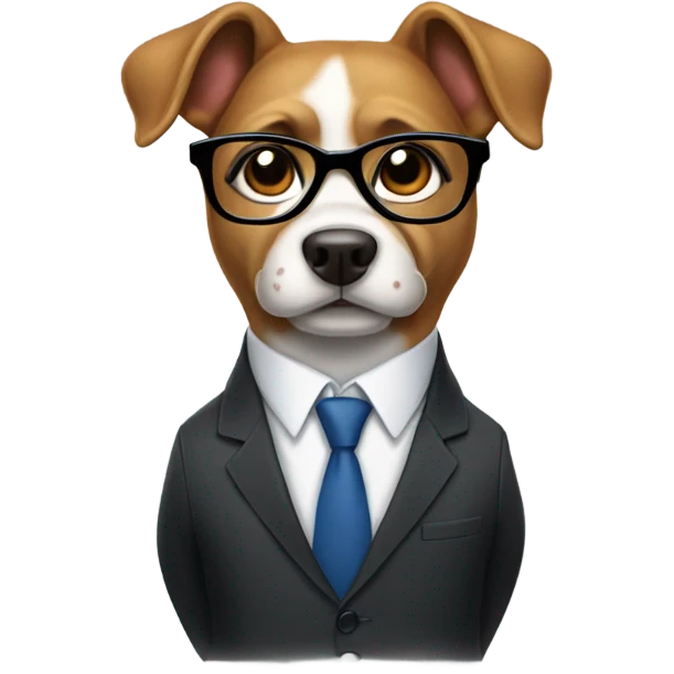 Dog wearing an lawyer suit emoji