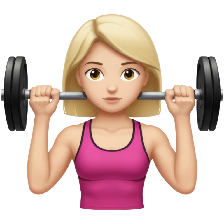 Girl lifting weights emoji