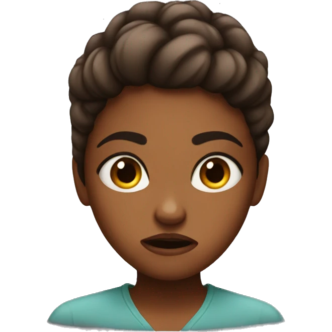 Angry girl brown skin  emoji