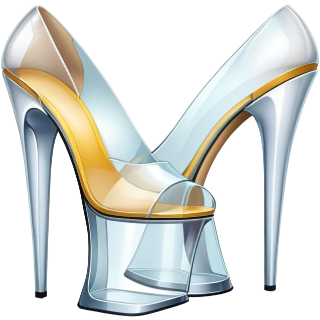 ultra realistic pair of platform glass heels emoji
