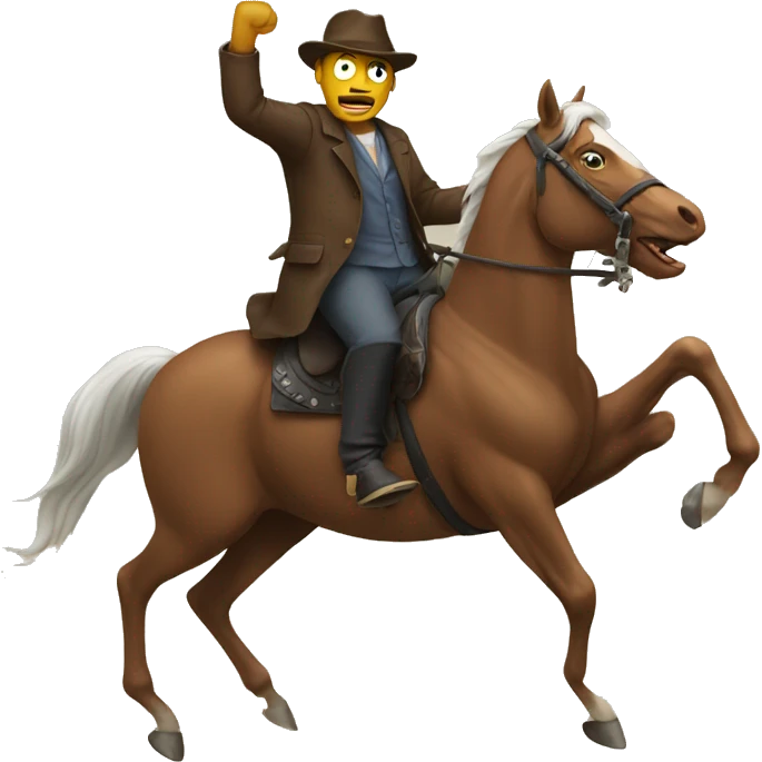 Mad man riding a horse emoji