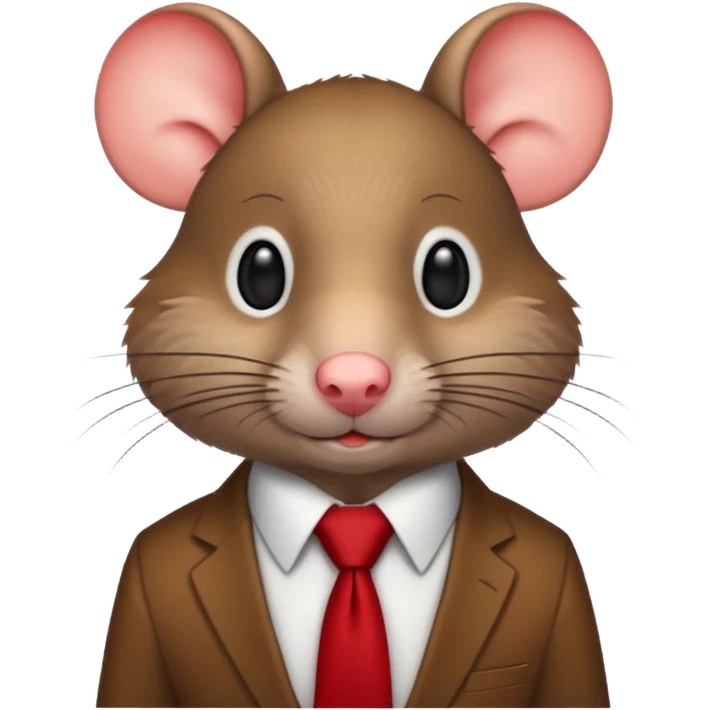 rat wearing  red tie emoji