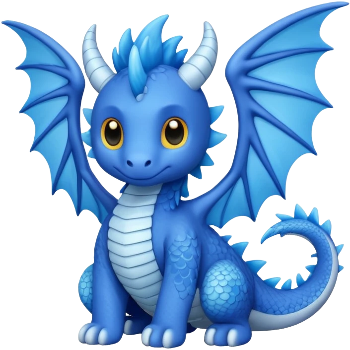 Sky dragon colour in blue and looks cute , have wings , follow the JELLYCAT emoji