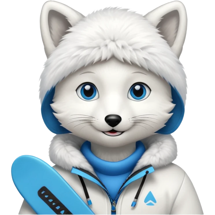 Snowboarder Arctic Fox emoji