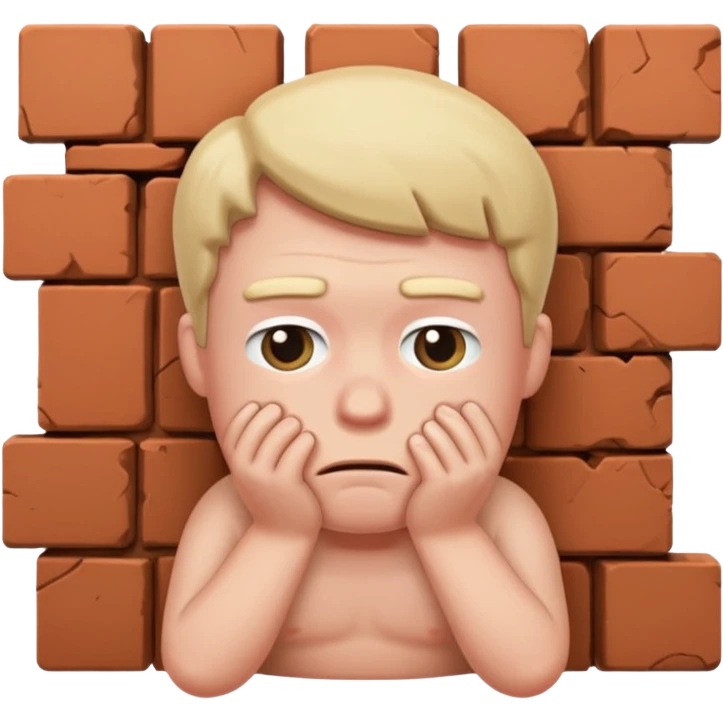 Guy pooping bricks worried face emoji