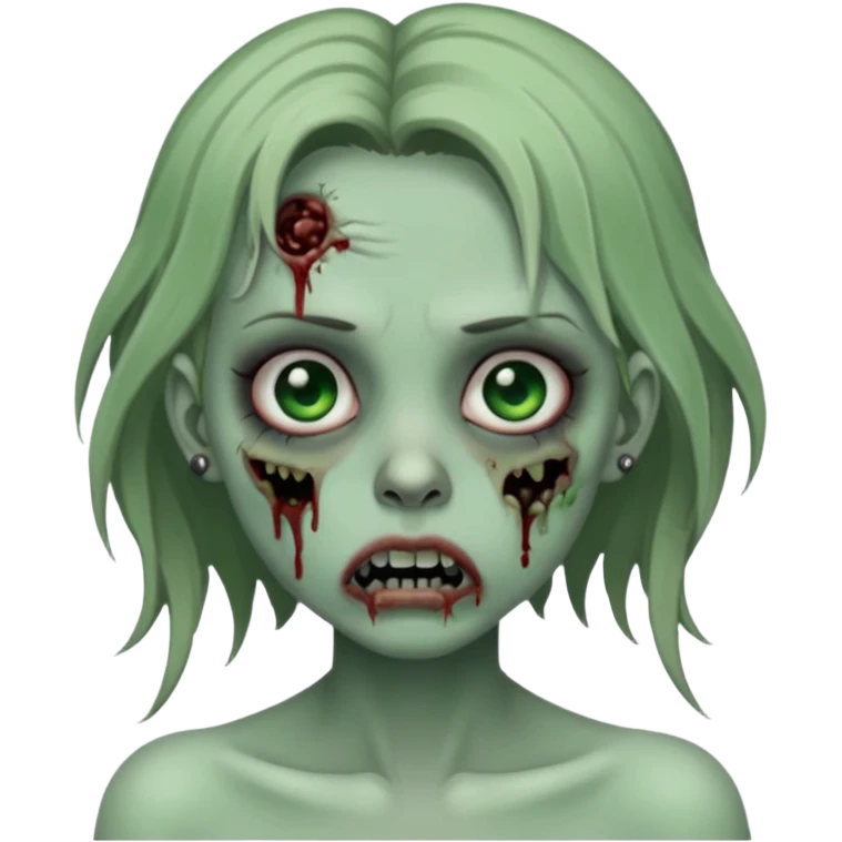 Zombie girl with a septum piercing emoji