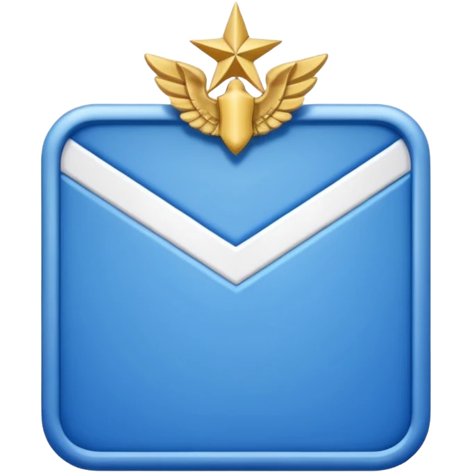 A blue rectangle with a white border. Rank insignia  emoji