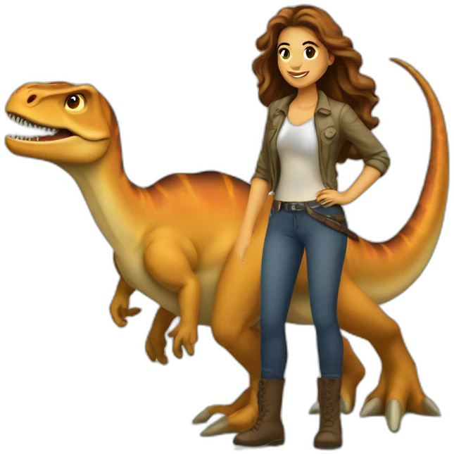 Femme sur dinosaure emoji