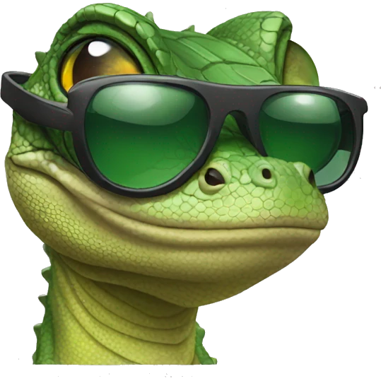 lizard head with sunglasses emoji