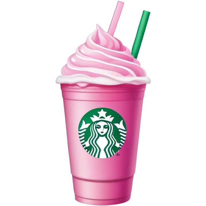 starbucks cup pink drink with cold foam emoji