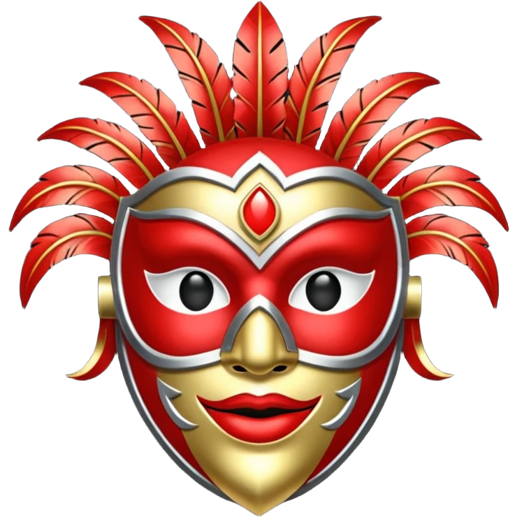 kırmızı karnaval maskesi emoji