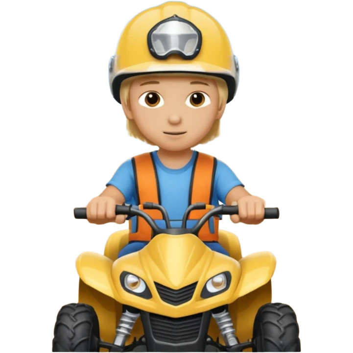 Please make a young blonde boy riding a four wheeler emoji