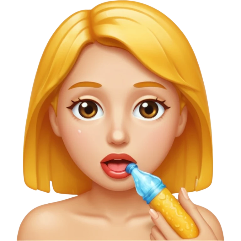Una mujer chupando una pinga emoji