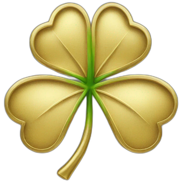 gold outline-four-leaf-clover emoji
